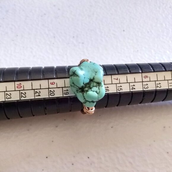 Size 8 ~ Turquoise Magnesite Nugget Ring! Boho  meets Bougie Beachside Charm! - Picture 10 of 13
